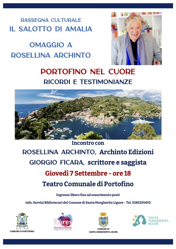 Comune di Portofino - Rassegna culturale "Il Salotto di Amalia" - 7 Settembre 2023 [ANNULLATO]